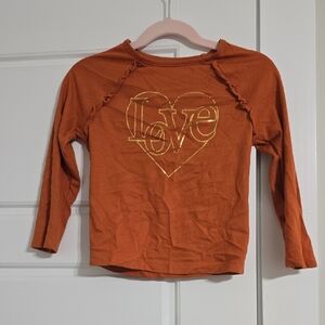 Orange Love Heart Kids Shirt